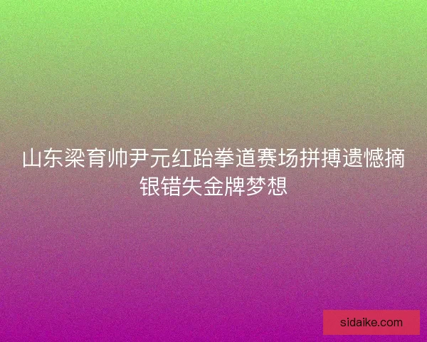 山东梁育帅尹元红跆拳道赛场拼搏遗憾摘银错失金牌梦想