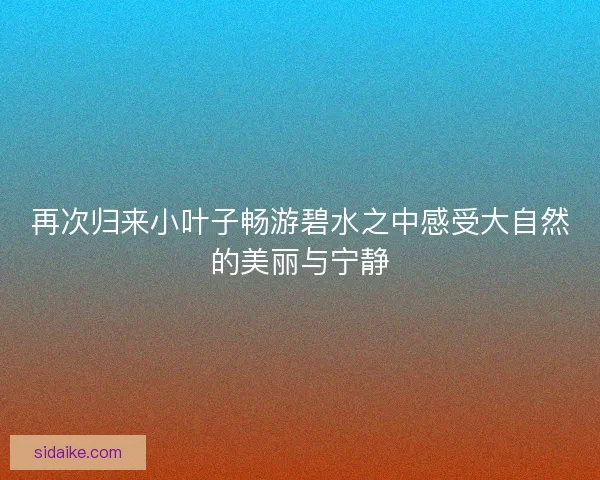 再次归来小叶子畅游碧水之中感受大自然的美丽与宁静